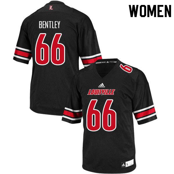 Women Louisville Cardinals #66 Cole Bentley College Football Jerseys Sale-Black